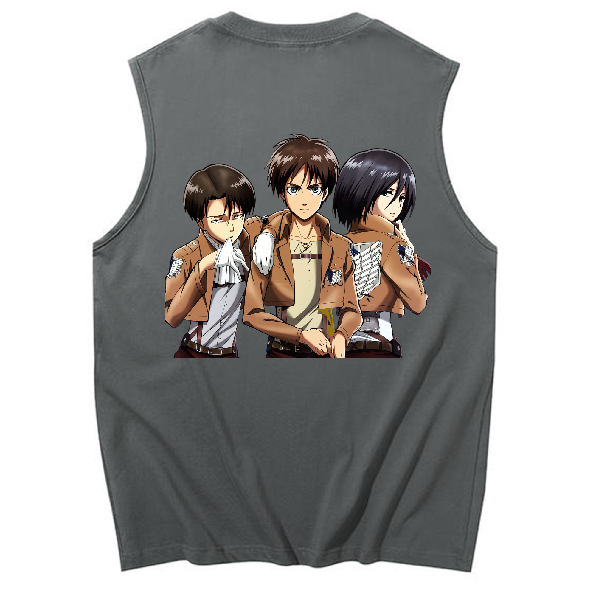 （画像用） 進撃の巨人 エレン･イェーガー Attack on Titan Eren Jäger コットン100％タンクトップ（背面プリント）